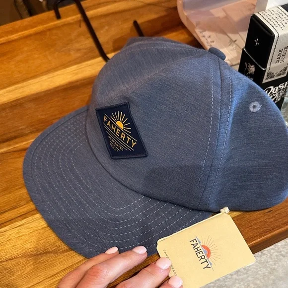 Faherty Faded Navy Cap with Yellow Patch - Picture 6 of 6